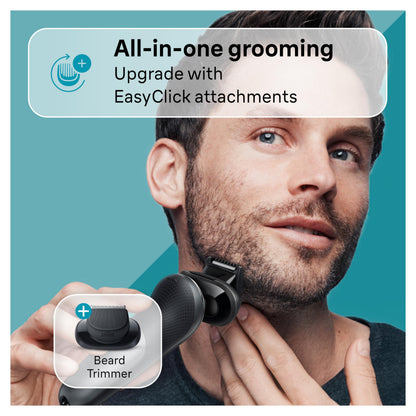 Braun Series 7 7127cs Electric Shaver for Men, Wet & Dry Foil Shaver with Beard Trimmer and Charging Stand, Space Grey, 4 Pie