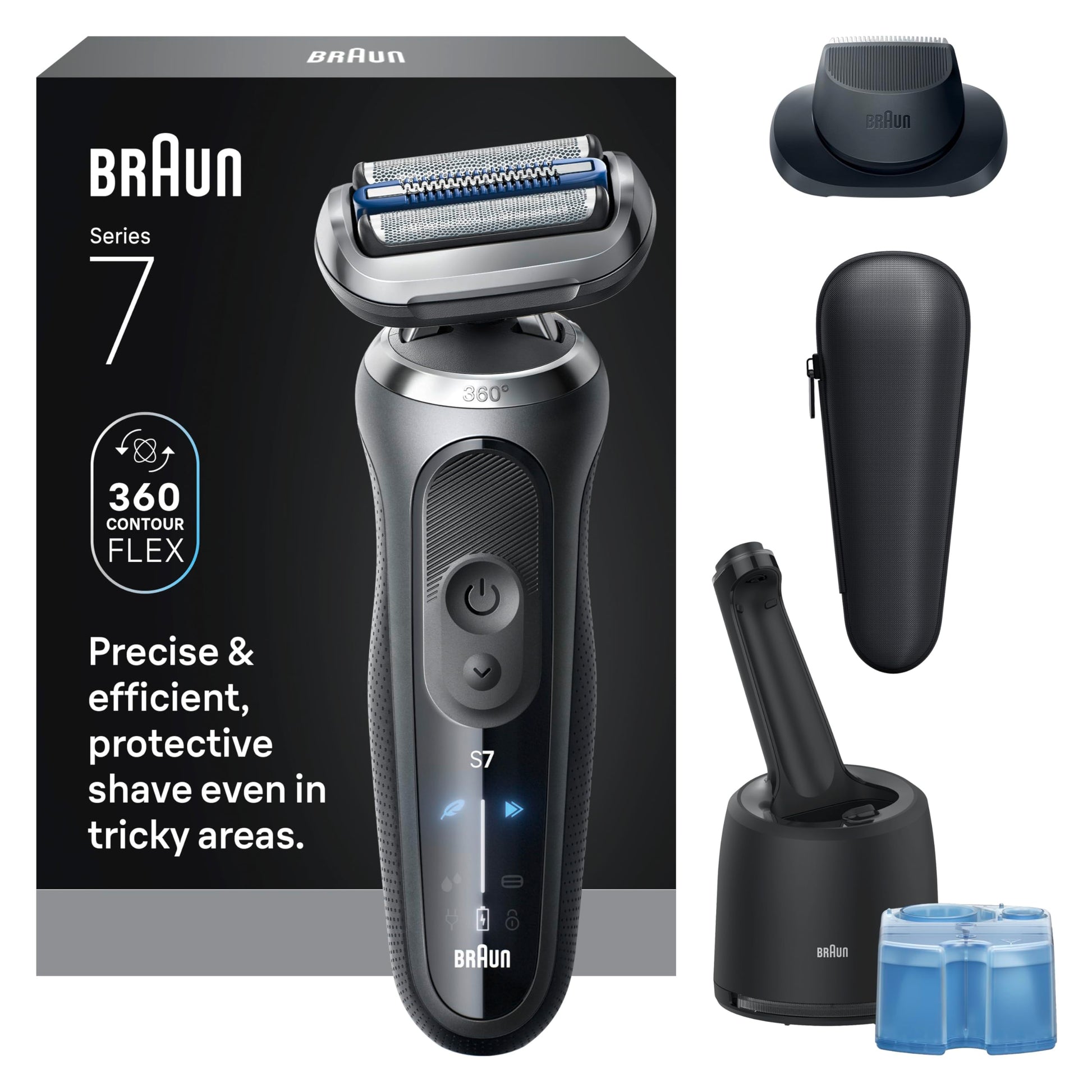 Braun Series 7 7171cc Electric Foil Shaver for Men with SmartCare Center, Wet & Dry, Space Grey
