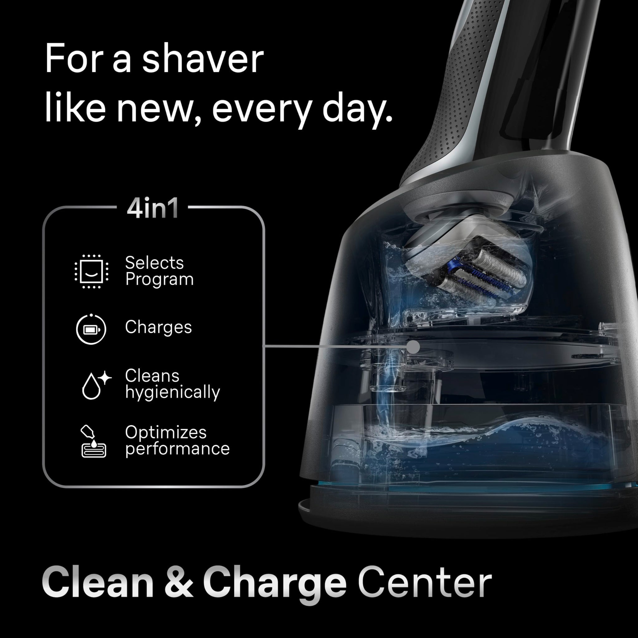 Braun Series 7 7171cc Electric Foil Shaver for Men with SmartCare Center, Wet & Dry, Space Grey - size and scale