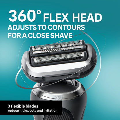 Braun Series 7 7185Cc Electric Shaver for Men, Wet & Dry, with SmartCare Center and Beard Trimmer, Black - label detail