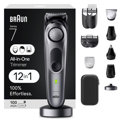 Braun Series 7 7440 12-In-1 All-In-One Style Kit, Hair Clippers and Beard Trimmer, 40 Length Settings, Waterproof