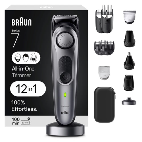 Braun Series 7 7440 12-In-1 All-In-One Style Kit, Hair Clippers and Beard Trimmer, 40 Length Settings, Waterproof