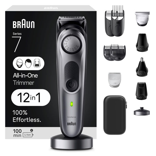 Braun Series 7 7440 12-In-1 All-In-One Style Kit, Hair Clippers and Beard Trimmer, 40 Length Settings, Waterproof