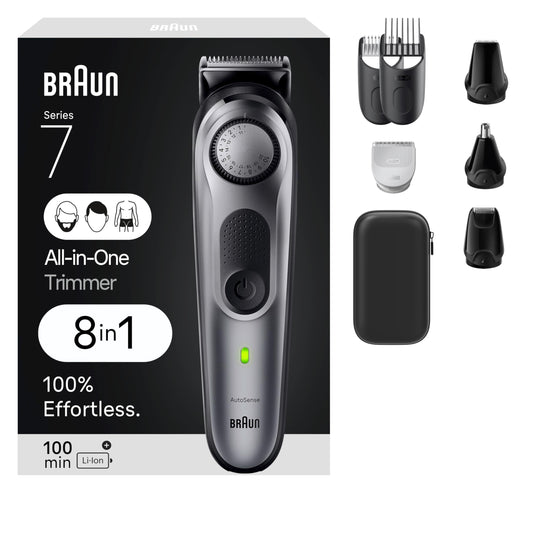 Braun Series 7 8-in-1 Hair Clipper and Trimmer for Men, 40 Length Settings, Waterproof, Cordless, Model 7410