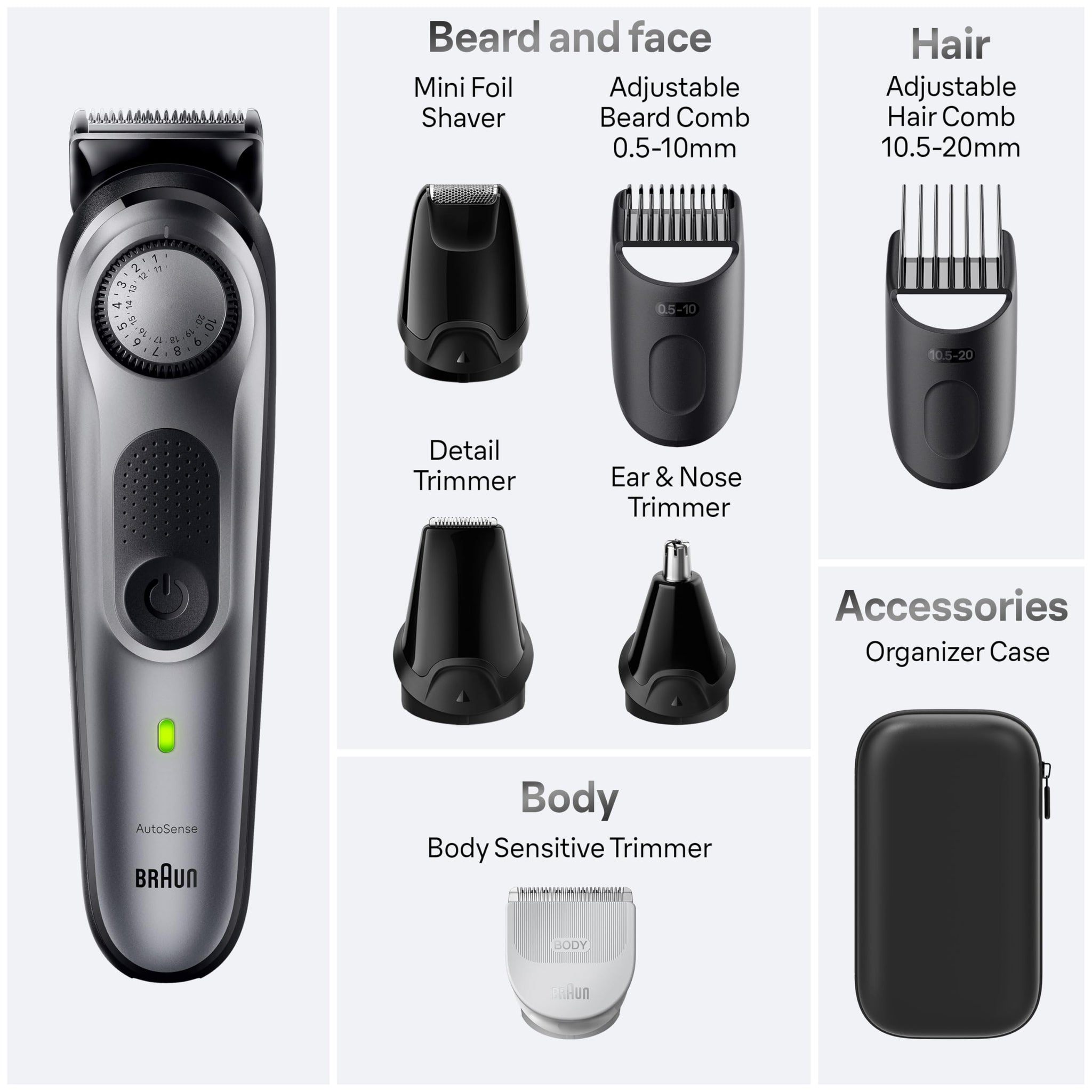 Braun Series 7 8-in-1 Hair Clipper and Trimmer for Men, 40 Length Settings, Waterproof, Cordless, Model 7410 - in use
