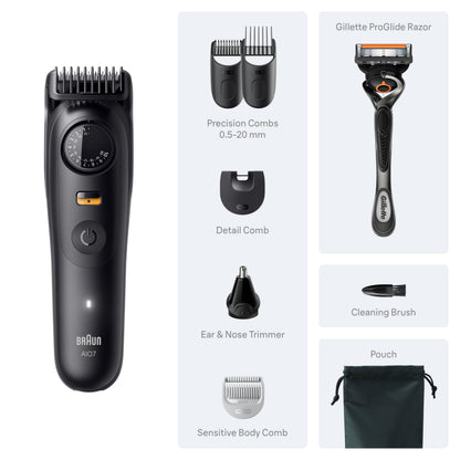 Braun Series 7 AIO 7530 All in One Shaving Set for Men, Beard Trimmer, Hair Clipper, Nose & Ear Trimmer, Grooming Kit - back