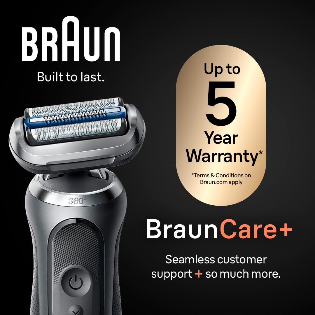 Braun Series 7 Electric Shaver for Men S7 7185cc, Foil Shaver with Precision Trimmer, Extra Head, Clean & Charge Center, Case