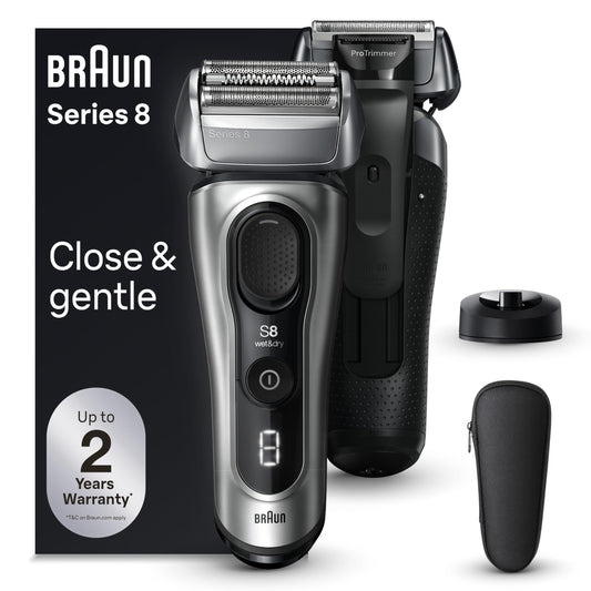 Braun Series 8 Electric Razor for Men, Wet & Dry Shaver with Precision Trimmer, 60-Minute Runtime, Made in Germany