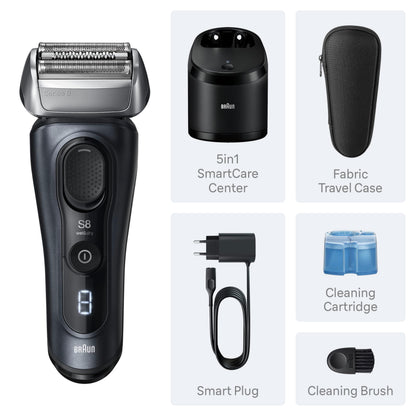 Braun Series 8 Electric Razor for Men, Wet & Dry Shaver with Precision Trimmer, 60-Minute Runtime, Made in Germany - label de