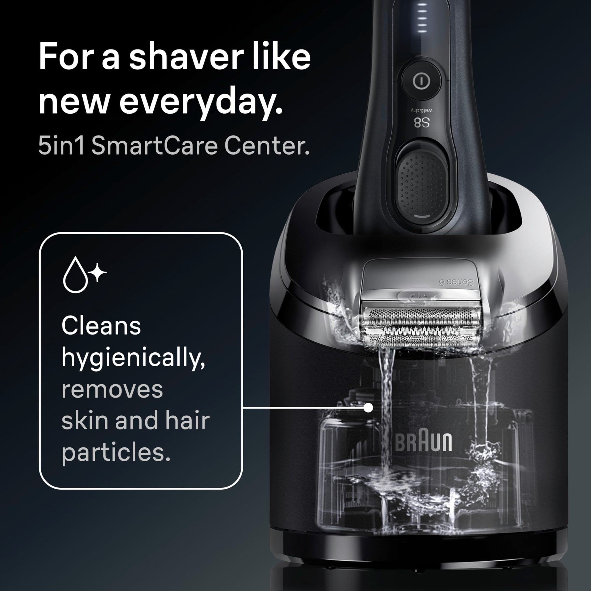 Braun Series 8 Electric Razor for Men, Wet & Dry Shaver with Precision Trimmer, 60-Minute Runtime, Made in Germany - close-up