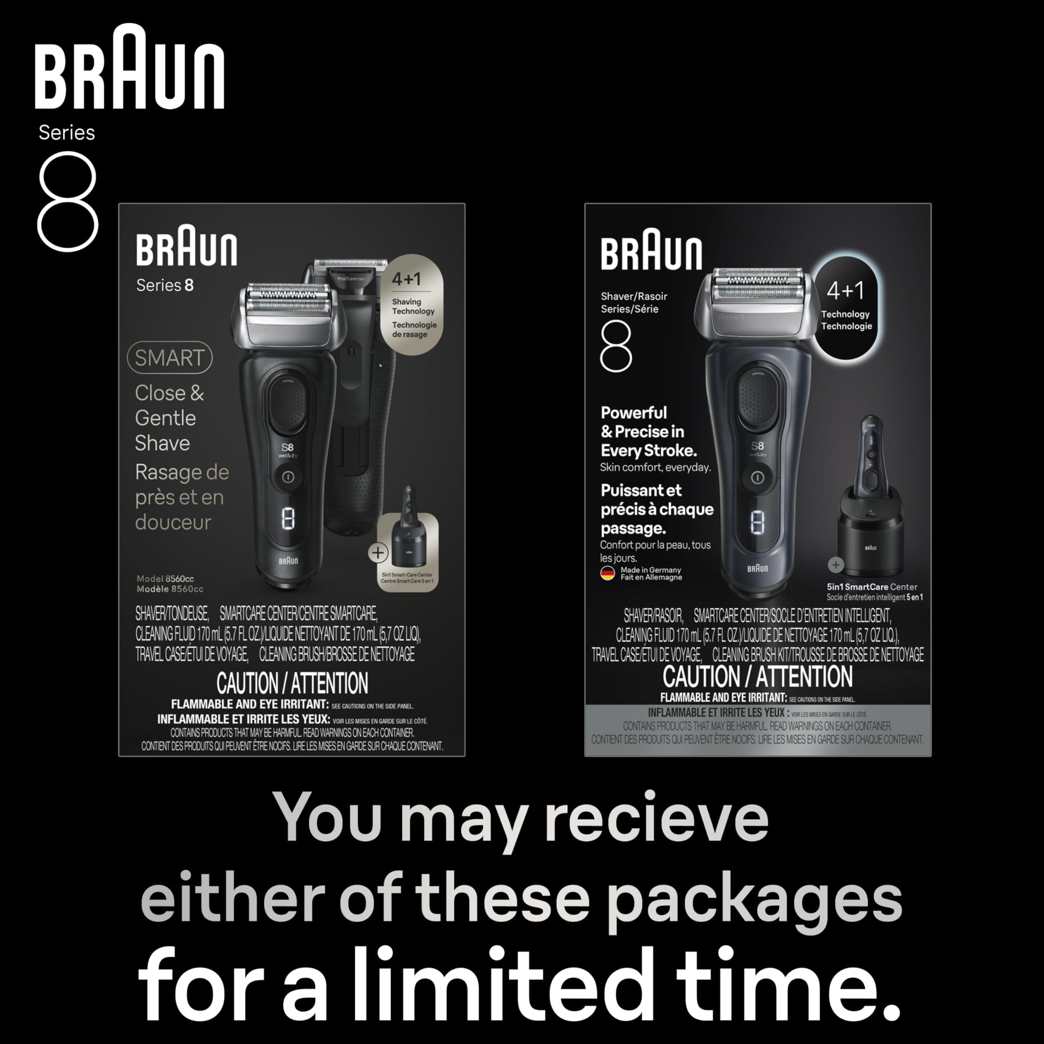 Braun Series 8 Electric Razor for Men, Wet & Dry Shaver with Precision Trimmer, 60-Minute Runtime, Made in Germany - in use
