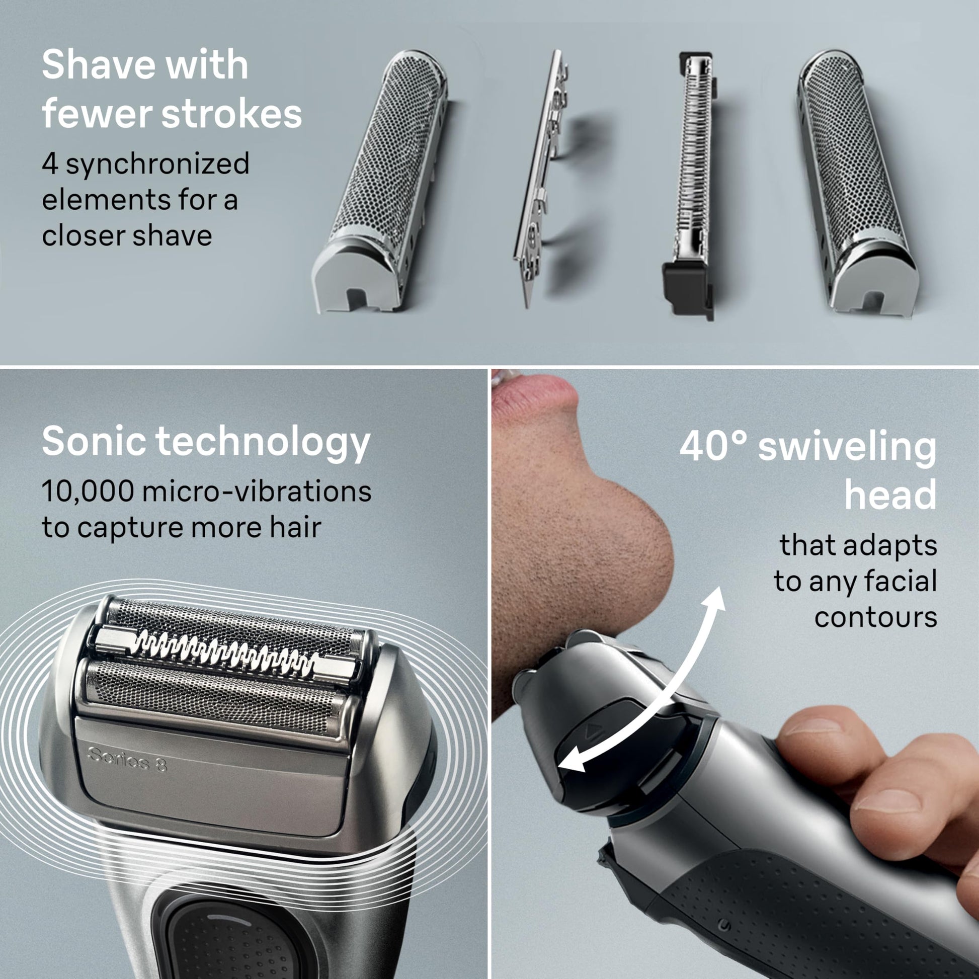 Braun Series 8 Electric Razor for Men, Wet & Dry Shaver with Precision Trimmer, 60-Minute Runtime, Made in Germany - packagin
