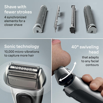 Braun Series 8 Electric Razor for Men, Wet & Dry Shaver with Precision Trimmer, 60-Minute Runtime, Made in Germany - packagin