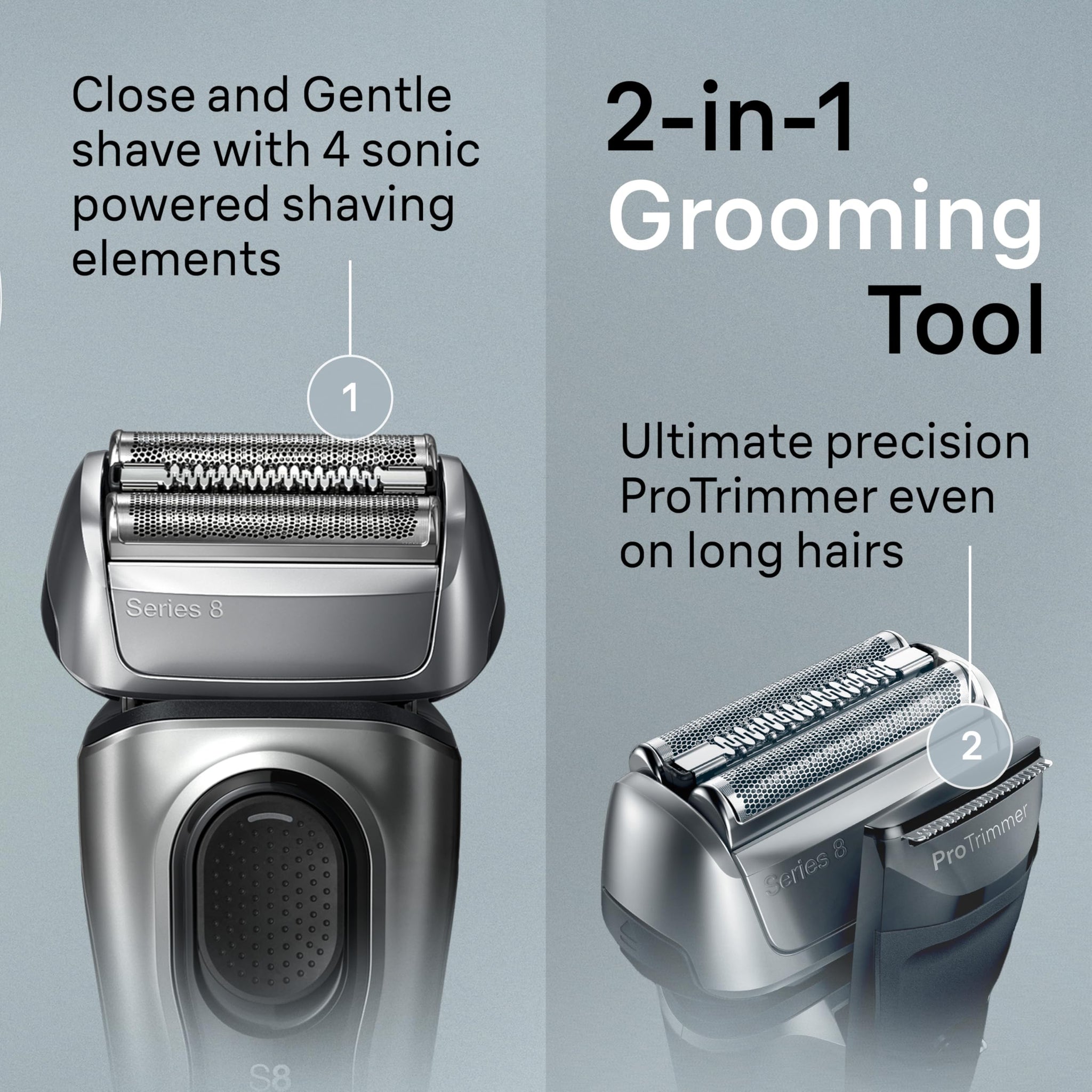 Braun Series 8 Electric Razor for Men, Wet & Dry Shaver with Precision Trimmer, 60-Minute Runtime, Made in Germany - ingredie