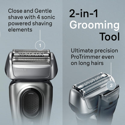 Braun Series 8 Electric Razor for Men, Wet & Dry Shaver with Precision Trimmer, 60-Minute Runtime, Made in Germany - ingredie