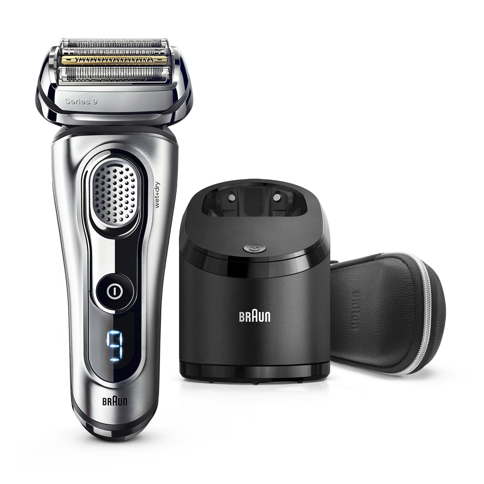 Braun Series 9 9291cc Electric Foil Shaver for Men, Rechargeable Wet & Dry, Precision Trimmer, Clean & Charge Station, Leathe