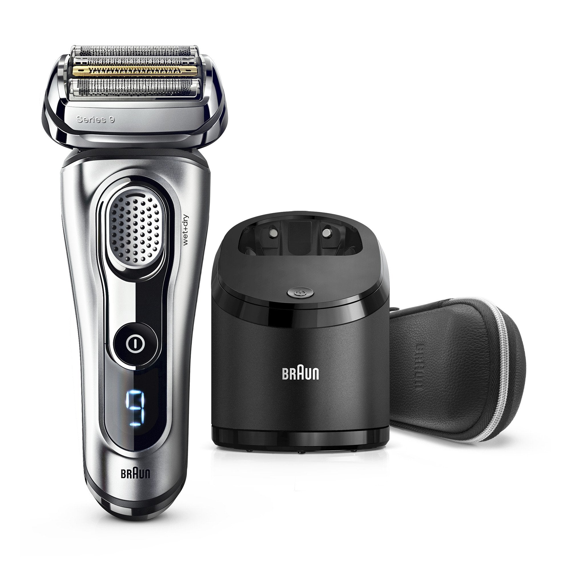 Braun Series 9 9291cc Electric Foil Shaver for Men, Rechargeable Wet & Dry, Precision Trimmer, Clean & Charge Station, Leathe