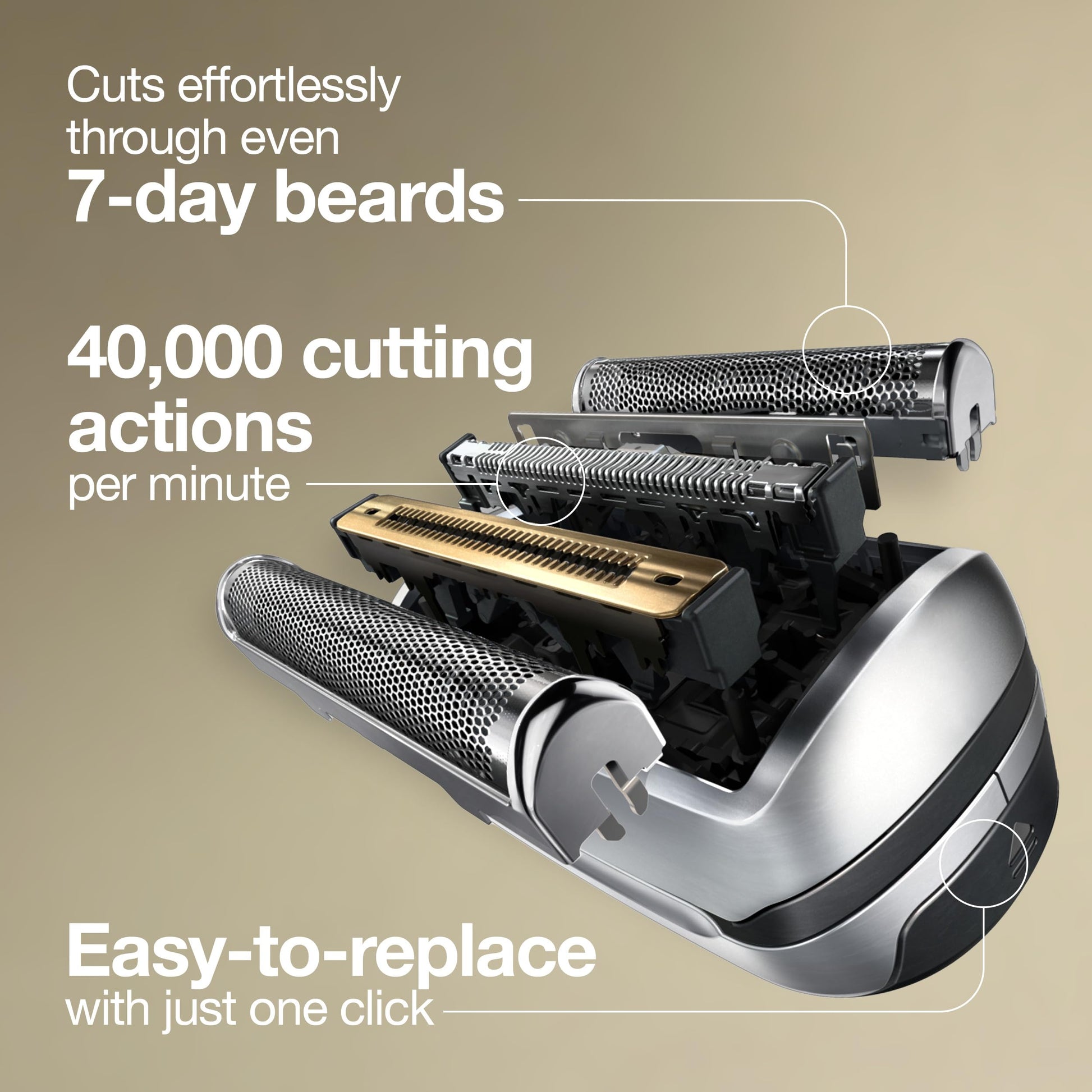 Braun Series 9 92S Electric Shaver Head Replacement Cassette, 5 Elements, for Series 9 Razors - packaging