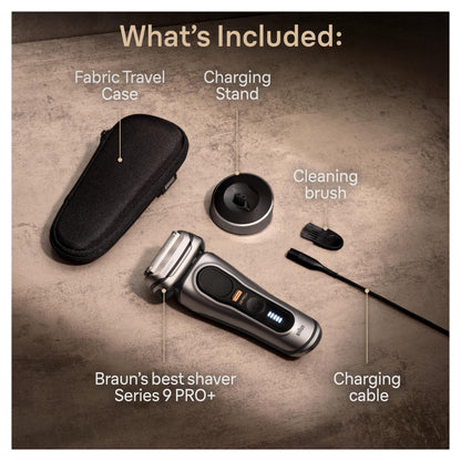 Braun Series 9 9517s PRO+ Electric Razor for Men, Foil Shaver with ProTrimmer, Charging Stand, Wet & Dry, 60min Runtime - fro