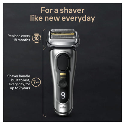 Braun Series 9 9517s PRO+ Electric Razor for Men, Foil Shaver with ProTrimmer, Charging Stand, Wet & Dry, 60min Runtime - clo