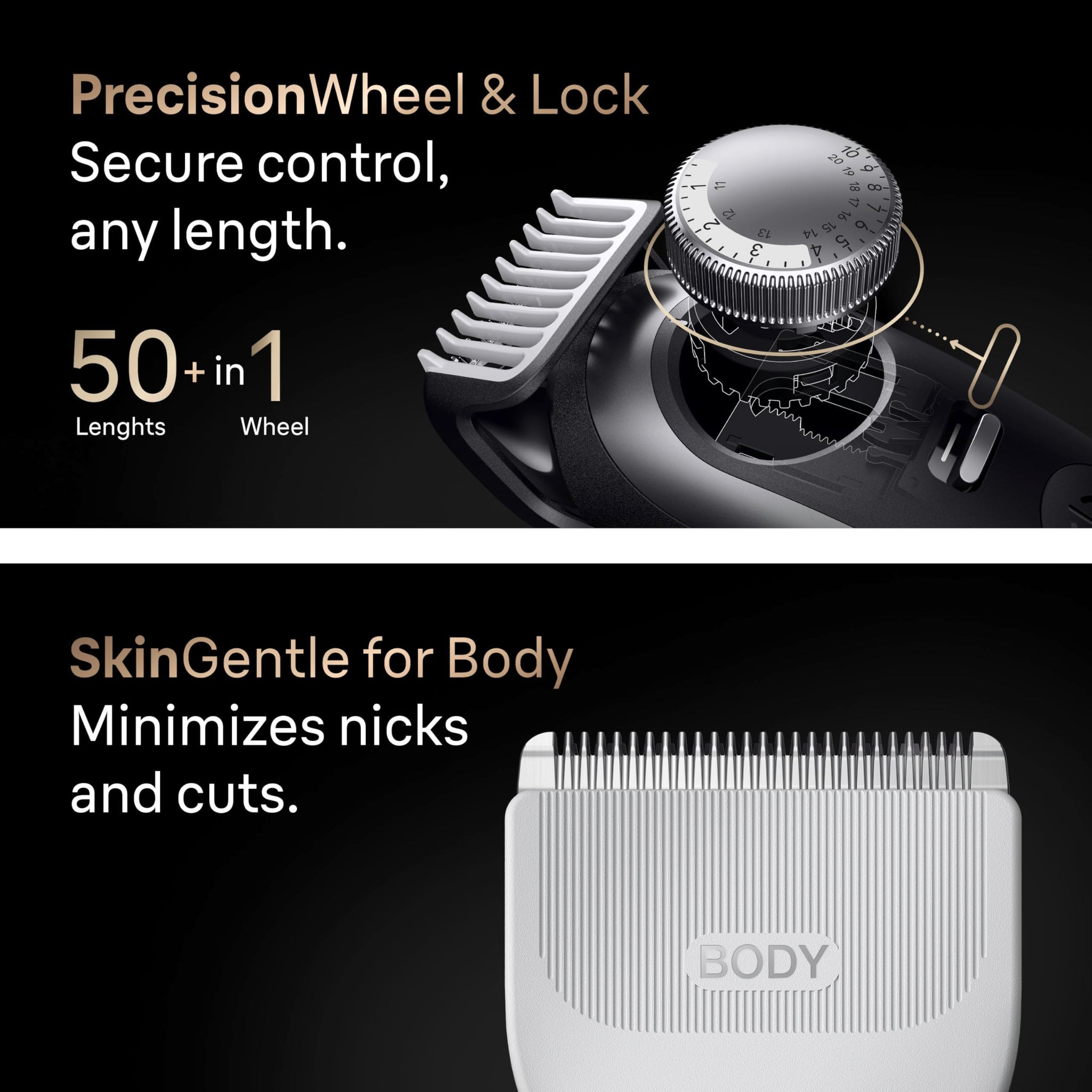 Braun Series 9 AIO 9550 All-in-One Men's Grooming Kit - Titanium Coated Beard, Hair, Nose & Ear Trimmer, Waterproof - close-u