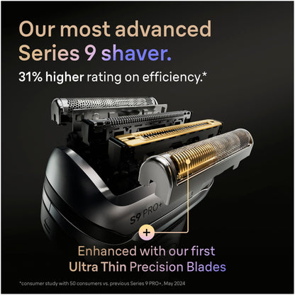 Braun Series 9 PRO+ Electric Shaver, Foil Shaver with SensoAdapt 6-in-1 Smart Care Center, Model 9660CCPS, Black - packaging