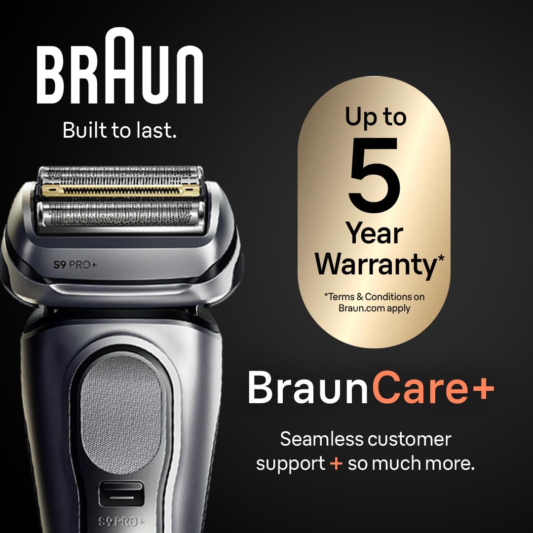 Braun Series 9 PRO+ Electric Shaver, Foil Shaver with SensoAdapt 6-in-1 Smart Care Center, Model 9660CCPS, Black - ingredient