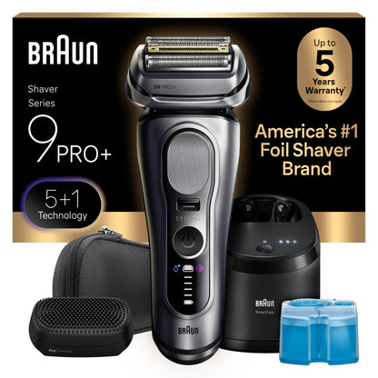 Braun Series 9 PRO+ Electric Shaver, Pro SensoAdapt, 9697CC, Silver, Men's Foil Shaver