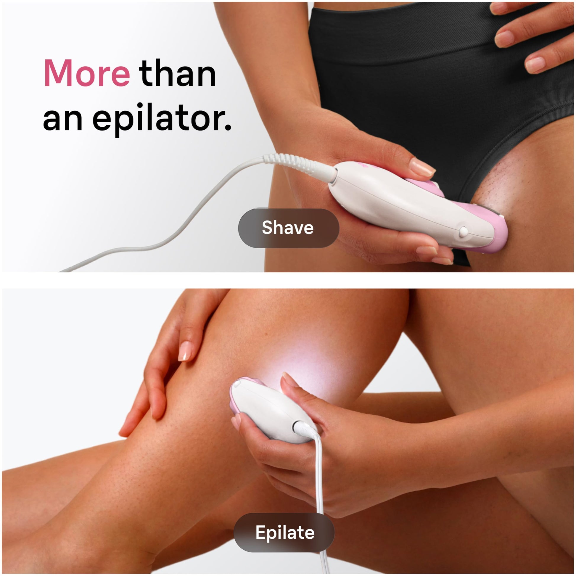 Braun Silk-epil 3-3270 Epilator, Pink, with Smart Light and 20-Tweezer System - close-up detail
