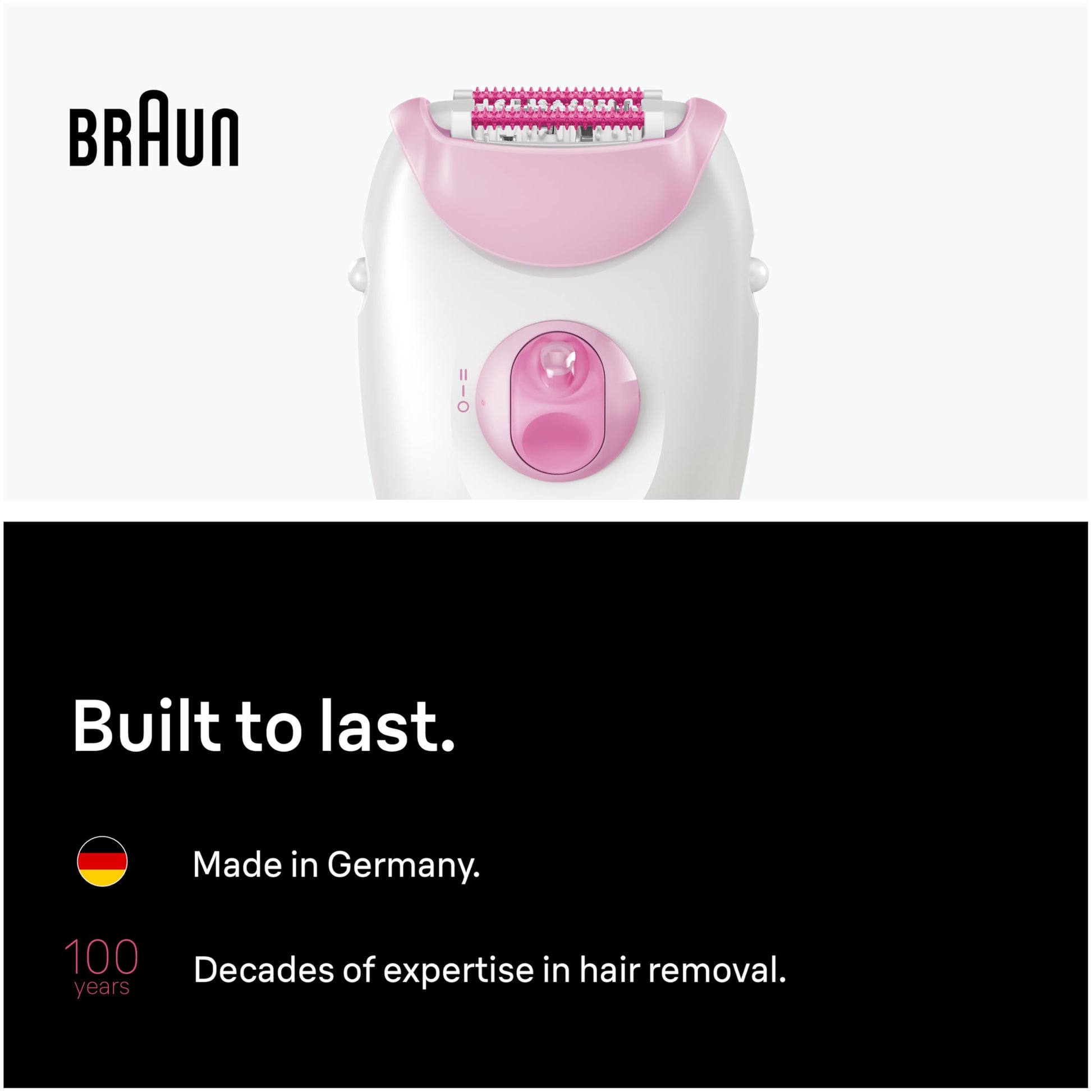 Braun Silk-epil 3-3270 Epilator, Pink, with Smart Light and 20-Tweezer System - in use