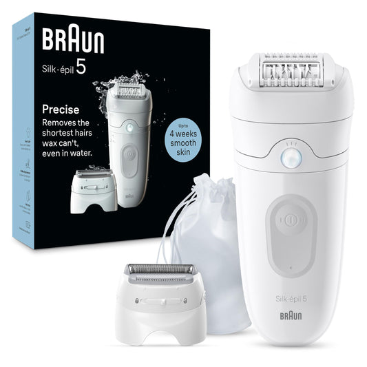 Braun Silk-epil 5 Epilator SE5-041, Wet & Dry, with Shaver Head & Trimmer Comb, Grey