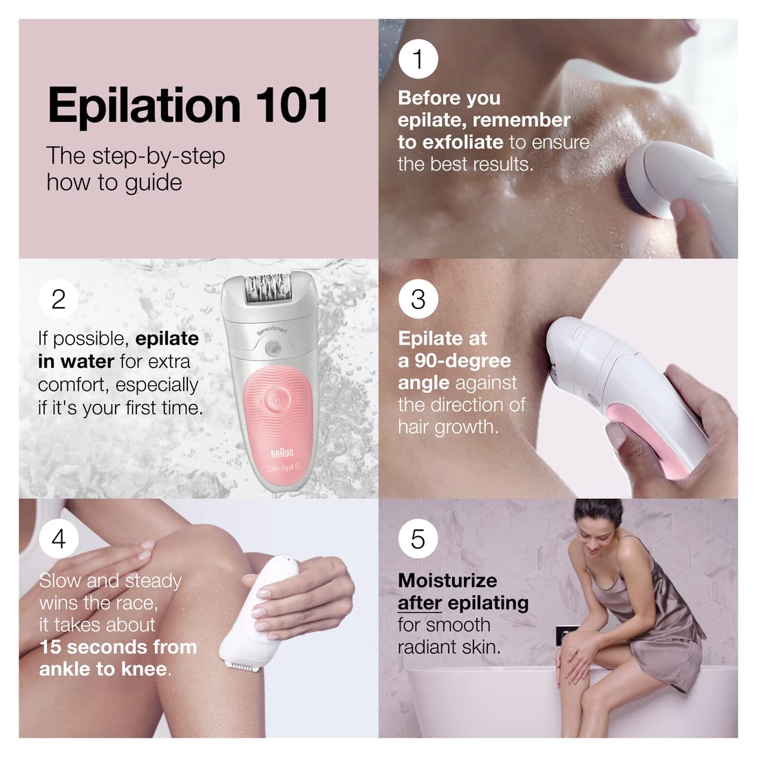 Braun Silk-Epil Beauty Set 5 5-895 6-in-1 Cordless Wet & Dry Epilator Kit with Attachments - ingredients panel