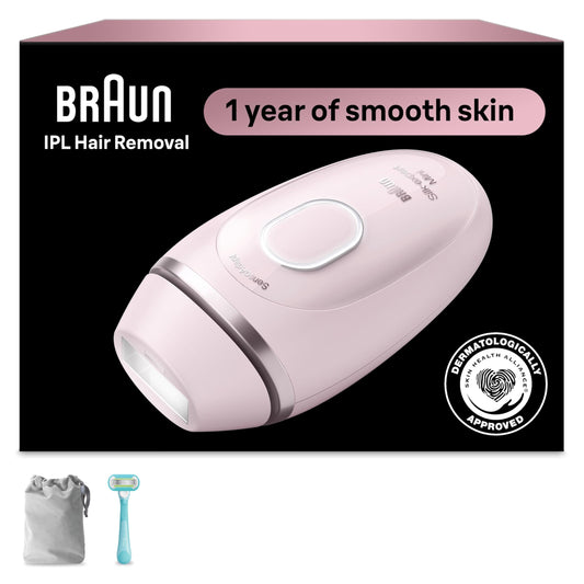 Braun Silk-Expert Mini IPL1111 Wired IPL Hair Removal Device, Home Use, with Bag and Venus Razor
