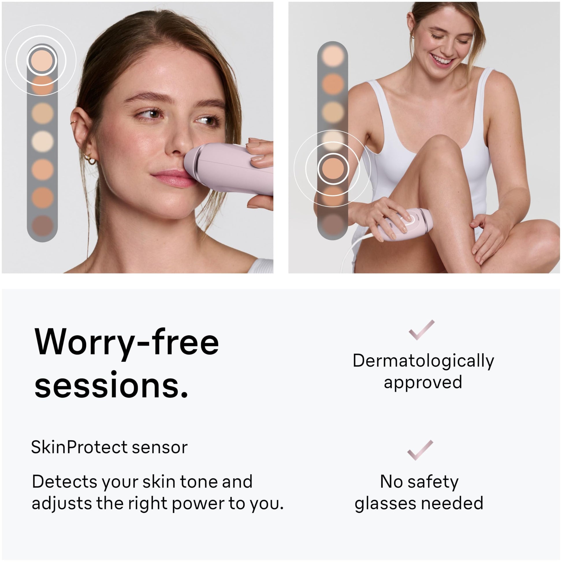 Braun Silk-Expert Mini IPL1111 Wired IPL Hair Removal Device, Home Use, with Bag and Venus Razor - close-up detail