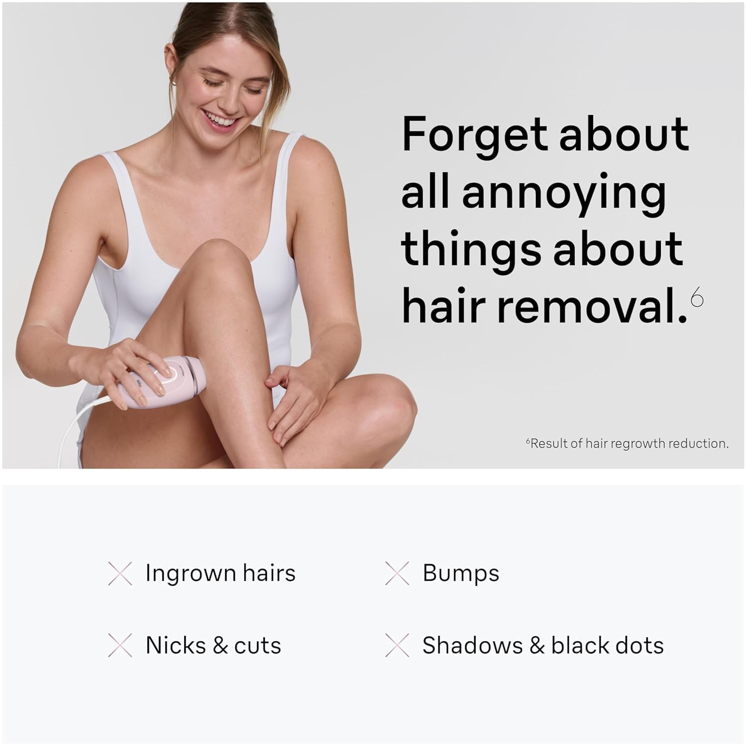 Braun Silk Expert Mini PL1014 IPL Hair Removal Device for Body and Face, Corded with Venus Razor - size and scale