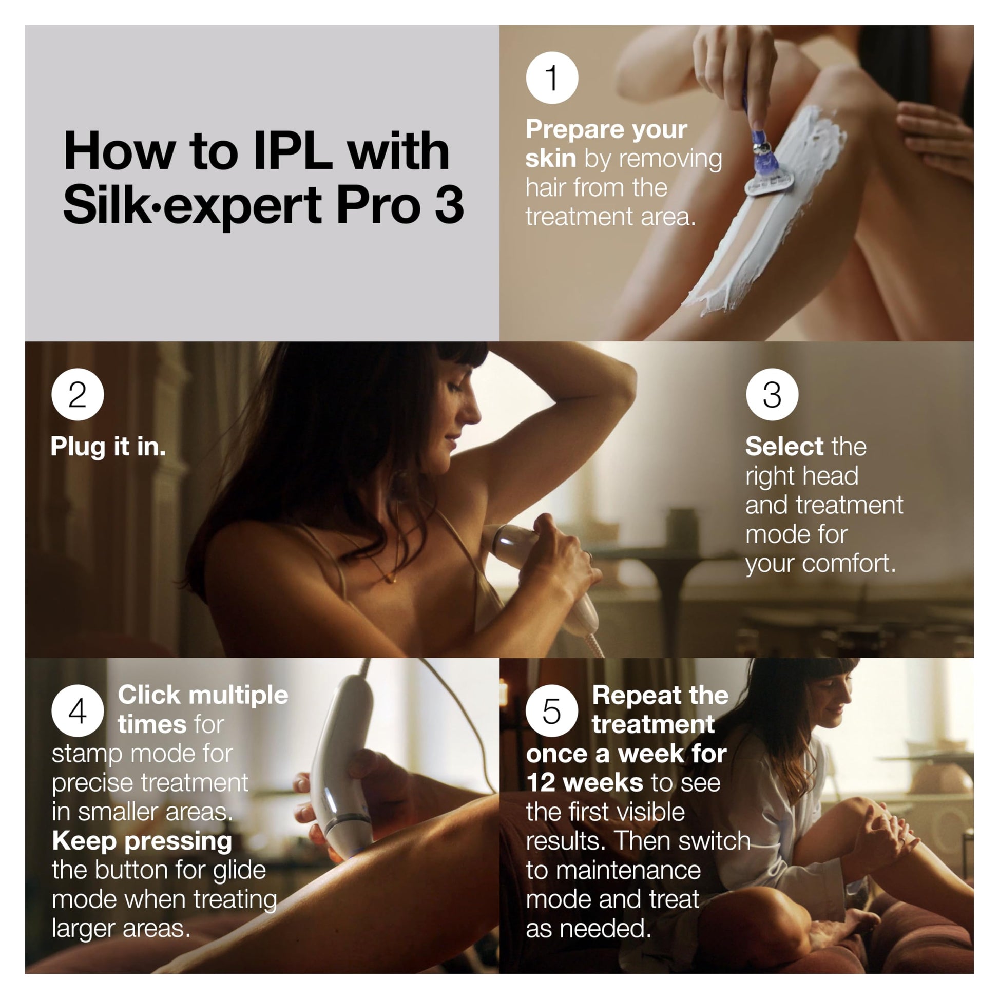 Braun Silk Expert Pro 3 IPL Hair Removal System for Women and Men, Head to Toe, with 3 Bonus Caps - size and scale