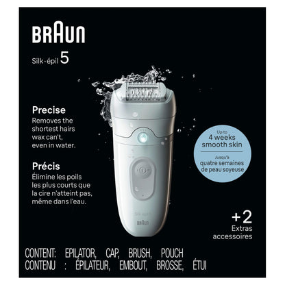 Braun Silk-épil 5 Epilator SE5-011, Wet & Dry Women's Hair Removal Device with Skin Contact Cap, Grey - in use
