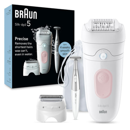 Braun Silk-épil 5 Epilator, Wet & Dry, Flamingo, SE5-230, with Massage Roller Cap