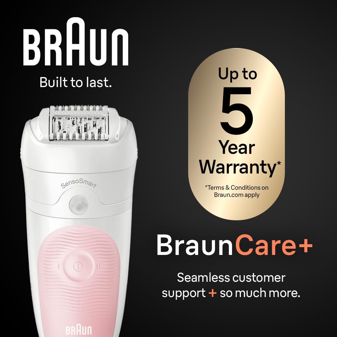 Braun Silk-épil 5 Epilator, Wet & Dry, Flamingo, SE5-230, with Massage Roller Cap - ingredients panel