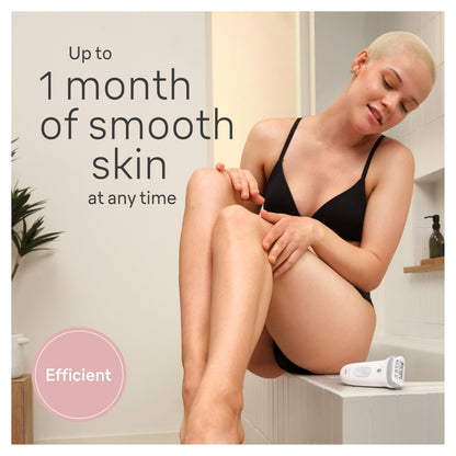 Braun Silk-épil 7 Epilator SE7-041, Wet & Dry, Wide Head, with Shaver Head and Trimmer Comb, Silver - back view