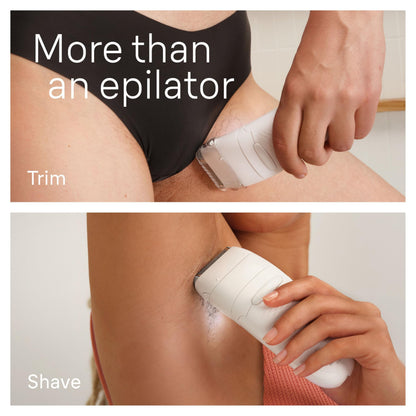 Braun Silk-épil 7 Epilator SE7-041, Wet & Dry, Wide Head, with Shaver Head and Trimmer Comb, Silver - close-up detail