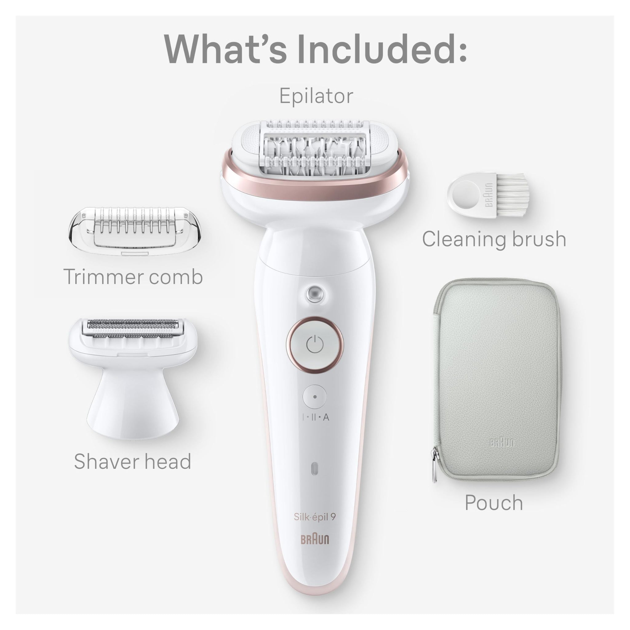 Braun Silk-épil 9 Epilator SES9-030, Wet and Dry Hair Removal Device with Pivoting Head, Includes Shaver Head and Trimmer Com