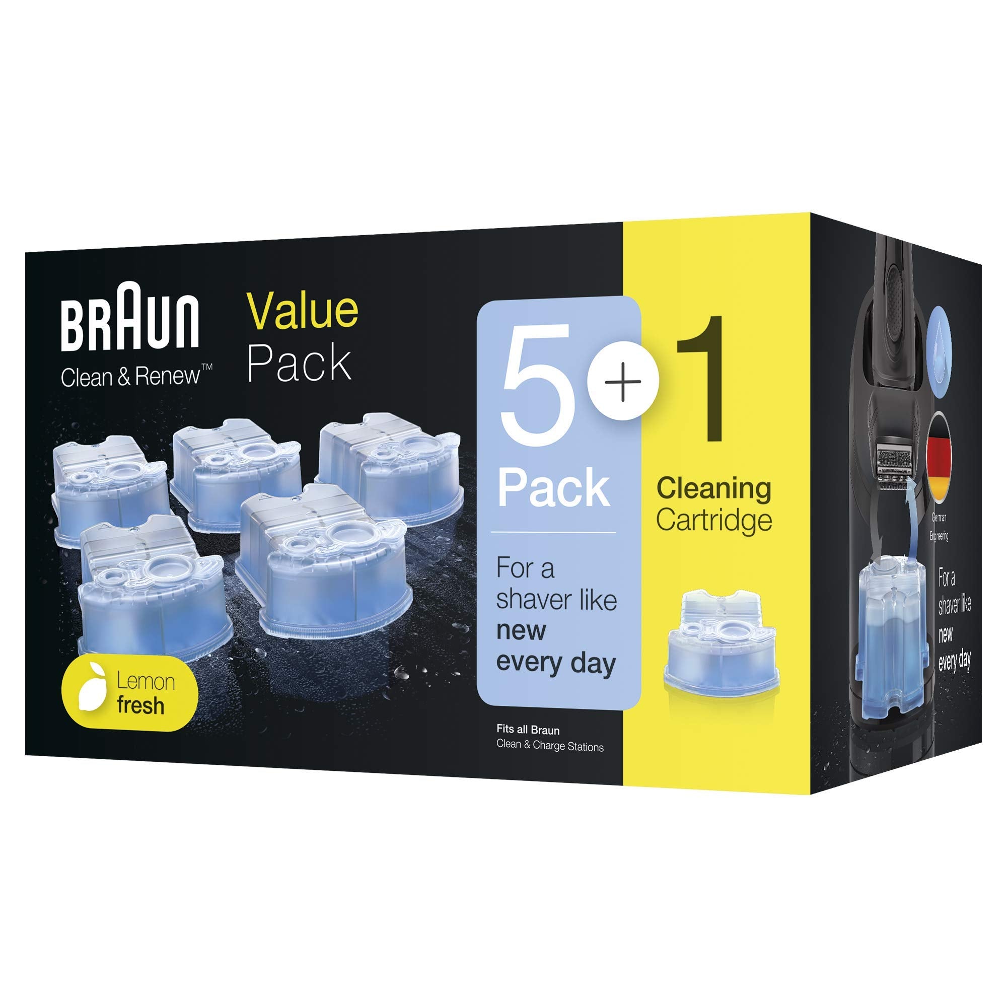 Braun Syncro Shaver Clean and Renew Refills -6 Pack - front view