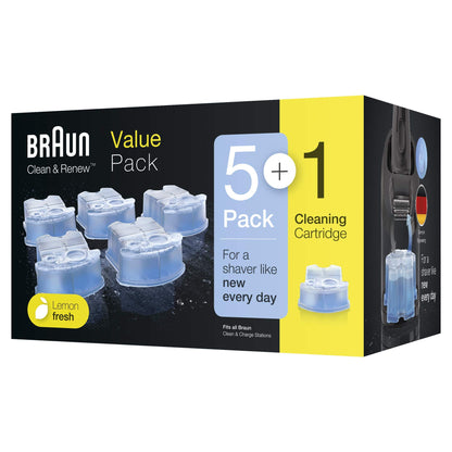 Braun Syncro Shaver Clean and Renew Refills -6 Pack - front view