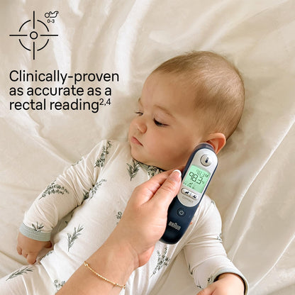 Braun ThermoScan 7 Connect Digital Ear Thermometer, Infrared, Bluetooth, for Adults and Children - front view