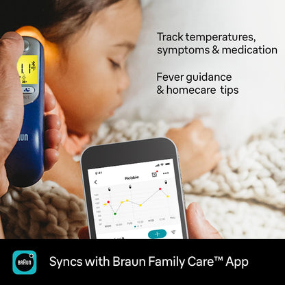 Braun ThermoScan 7 Connect Digital Ear Thermometer, Infrared, Bluetooth, for Adults and Children - back view