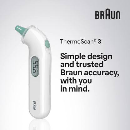 Braun Thermoscan3 Ear Thermometer - size and scale