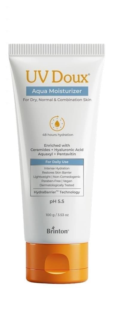 Brinton UV Doux Aqua Moisturizer, 100g, with Aquaxyl, Pentavitin, Ceramides and Hyaluronic Acid