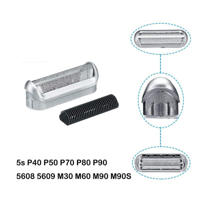 Brrnoo Replacement Foil & Cutter for Braun Series 5, 5S Electric Shaver Head, Compatible with Multiple Models - front view