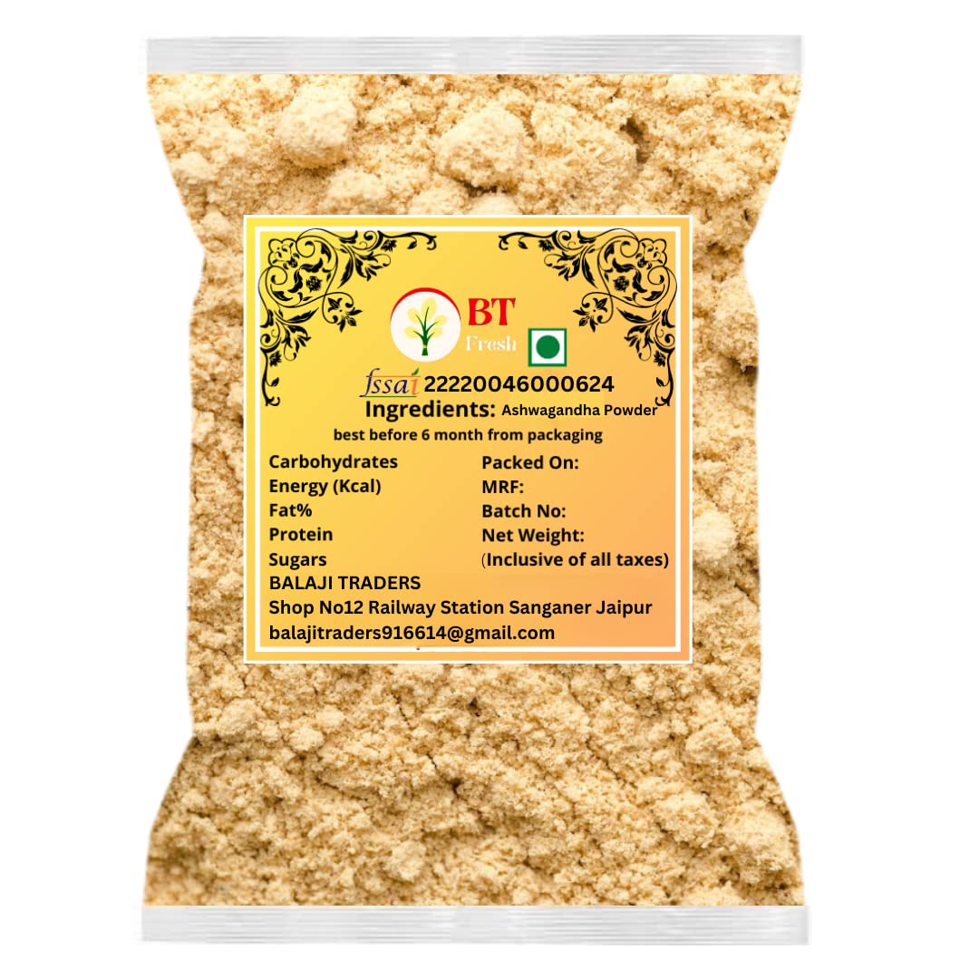 BT FRESH Ashwagandha Powder, Fine Export Quality, Herbal Spice Powder from India